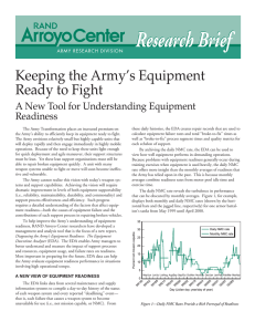 Research B rief Keeping the Army’s Equipment Ready to Fight