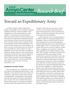 Research B rief Toward an Expeditionary Army