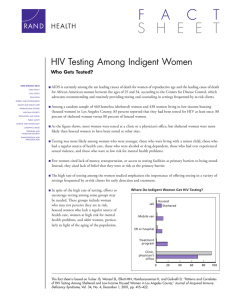 HIV Testing Among Indigent Women Who Gets Tested?