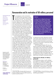 T Remuneration and its motivation of UK military personnel