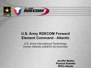 U.S. Army RDECOM Forward Element Command - Atlantic U.S. Army International Technology