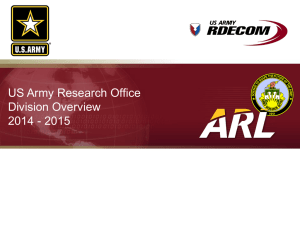 US Army Research Office Division Overview 2014 - 2015 Polymer Chemistry