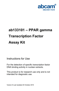 ab133101 – PPAR gamma Transcription Factor Assay Kit Instructions for Use