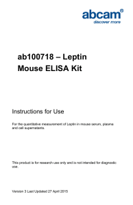 ab100718 – Leptin Mouse ELISA Kit Instructions for Use