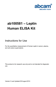 ab100581 – Leptin Human ELISA Kit Instructions for Use