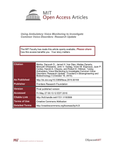 Using Ambulatory Voice Monitoring to Investigate Common Voice Disorders: Research Update