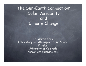 The Sun-Earth Connection: Solar Variability and Climate Change
