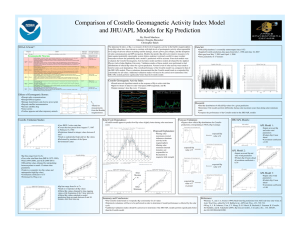 Comparison of Costello Geomagnetic Activity Index Model By: David Marchese