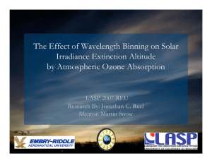 The Effect of Wavelength Binning on Solar Irradiance Extinction Altitude