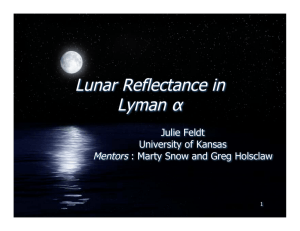 Lunar Reflectance in Lyman α Mentors Julie Feldt