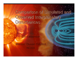 Comparison of Simulated and Observed Interplanetary Disturbances Elin Leiserson