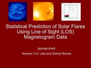Statistical Prediction of Solar Flares Using Line of Sight (LOS) Magnetogram Data