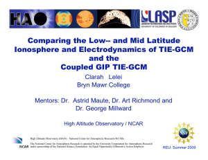 Comparing the Low-- and Mid Latitude Ionosphere and Electrodynamics of TIE-GCM