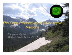 The Flare Productivity of Solar Active Regions Cameron Martus Mentor: David Alexander