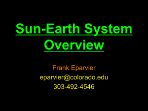 Sun-Earth System Overview Frank Eparvier