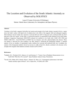 The Location and Evolution of the South Atlantic Anomaly as