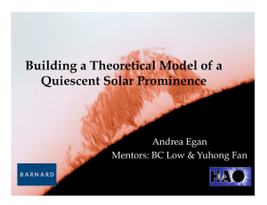 Building a Theoretical Model of a Quiescent Solar Prominence Andrea Egan