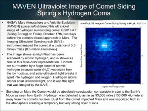 MAVEN Ultraviolet Image of Comet Siding Spring’s Hydrogen Coma