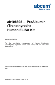 ab108895 –  PreAlbumin (Transthyretin) Human ELISA Kit