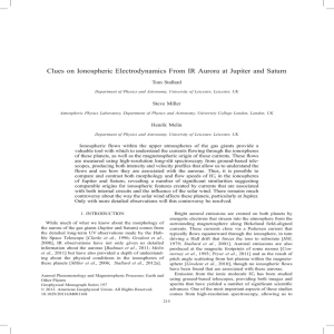 Clues on Ionospheric Electrodynamics From IR Aurora at Jupiter and... Tom Stallard Steve Miller