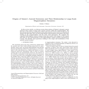 ’s Auroral Emissions and Their Relationship to Large-Scale Origins of Saturn