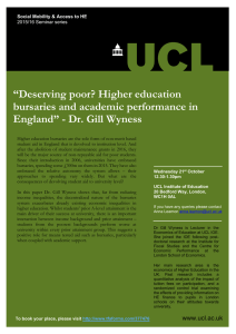 “Deserving poor? Higher education bursaries and academic performance in