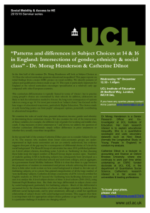 “Patterns and differences in Subject Choices at 14 &amp; 16