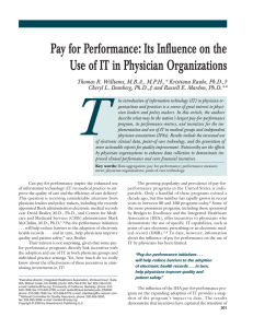 Pay for Performance: Its Influence on the