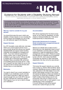 Guidance for Students with a Disability Studying Abroad