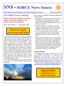 SNS • SORCE News Source 2012 SORCE Science Meeting –