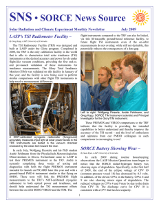 SNS • SORCE News Source LASP’s TSI Radiometer Facility –