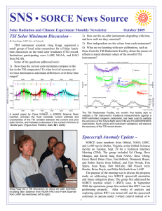 SNS • SORCE News Source TSI Solar Minimum Discussion –