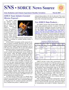 SNS • SORCE News Source SORCE Team Submits Extended