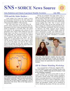 SNS • SORCE News Source TIM and the Solar Surface –