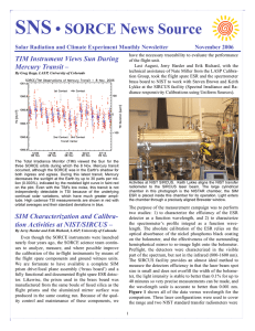 SNS • SORCE News Source TIM Instrument Views Sun During Mercury Transit –