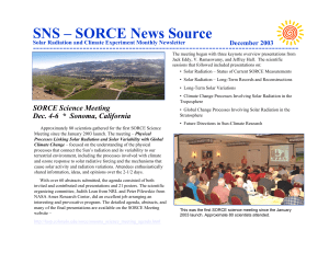 SNS – SORCE News Source -------------------------------------------------------------------------------- December 2003