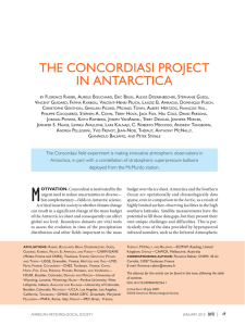The ConCordiasi projeCT in anTarCTiCa F r