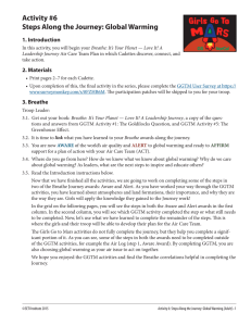 Activity #6 Steps Along the Journey: Global Warming 1. Introduction 2. Materials