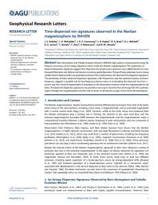 Time-dispersed ion signatures observed in the Martian magnetosphere by MAVEN