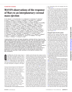 MAVEN observations of the response of Mars to an interplanetary coronal
