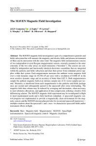 The MAVEN Magnetic Field Investigation J.E.P. Connerney S. Murphy · J. Espley