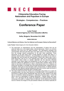 Conference Paper Citizenship Education Facing Nationalism and Populism in Europe