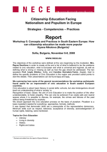 Report Citizenship Education Facing Nationalism and Populism in Europe