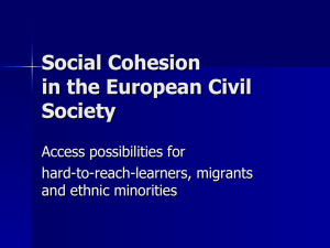 Social Cohesion in the European Civil Society Access possibilities for