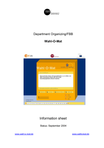 Information sheet Department Organizing/FBB Wahl-O-Mat
