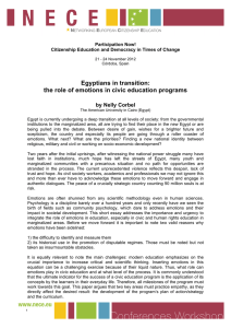 Egyptians in transition: the role of emotions in civic education programs