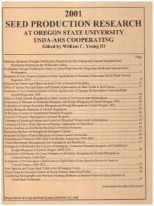 SEED PRODUCTION RESEARCH 2001 AT OREGON STATE UNIVERSITY USDA-ARS COOPERATING