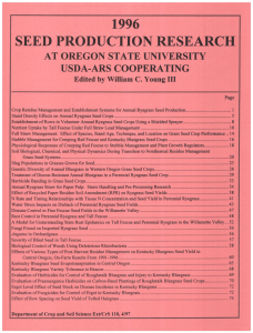 SEED PRODUCTION RESEARCH 1996 AT OREGON STATE UNIVERSITY USDA-ARS COOPERATING