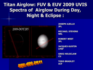 Titan Airglow: FUV &amp; EUV 2009 UVIS Night &amp; Eclipse :