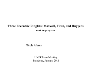 Three Eccentric Ringlets: Maxwell, Titan, and Huygens Nicole Albers UVIS Team Meeting Pasadena, January 2011